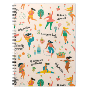 Caderno Espiral Notebook de positividade corporal