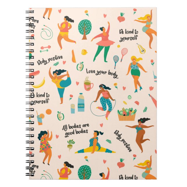Caderno Espiral Notebook de positividade corporal (Frente)