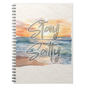 Caderno Espiral Notebook de praia Sunset com Salty