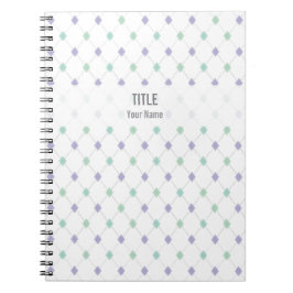 Caderno Espiral Notebook de Projeto Personalizável: Mint & Lilac A