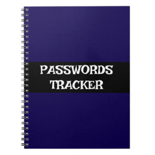 Caderno Espiral Notebook de RASTREADOR DE SENHAS Personalizável