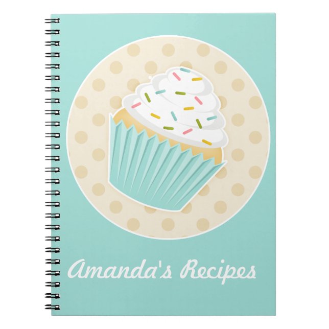 Caderno Espiral Notebook de recebimento de Cupcake impresso (Frente)
