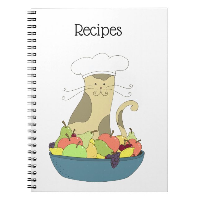 Caderno Espiral Notebook de recebimento de gatos de chef (Frente)