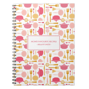 Caderno Espiral Notebook de receitas favoritas da Mãe de equipamen