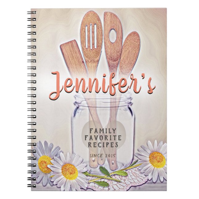 Caderno Espiral Notebook de receitas personalizadas (Frente)