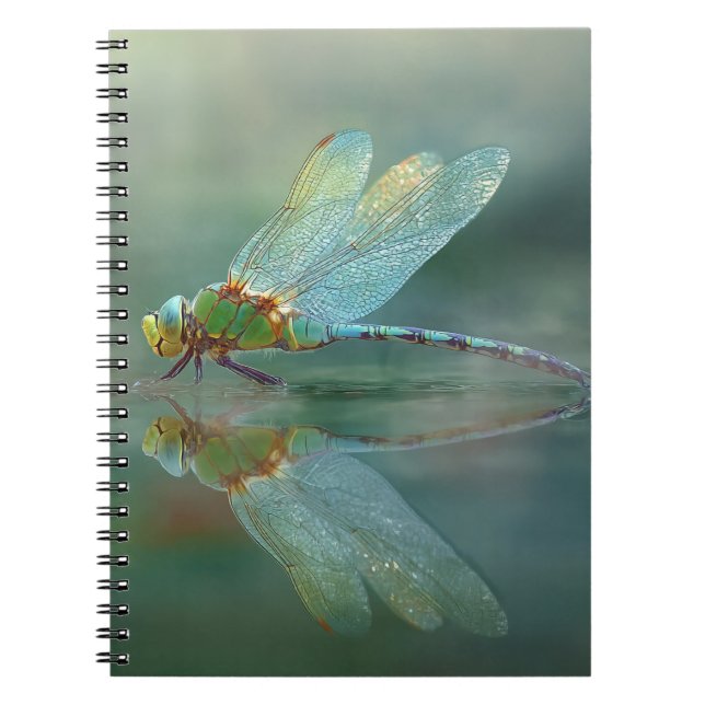 Caderno Espiral Notebook de Reflexão do Espelho Dragonfly (Frente)