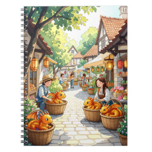 Caderno Espiral Notebook de risco para o mercado de dragões de beb
