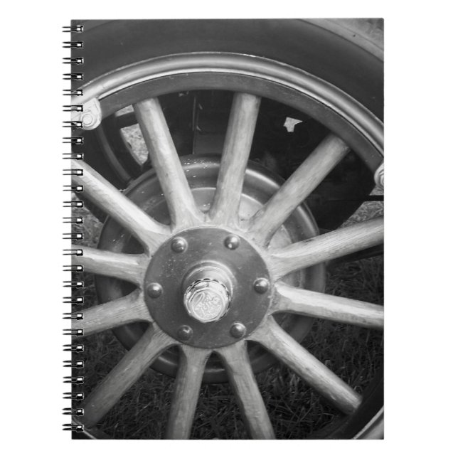 Caderno Espiral Notebook de roda antiga (Frente)