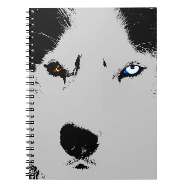 Caderno Espiral Notebook de rouco Siberian Husky Dons & Livros (Frente)