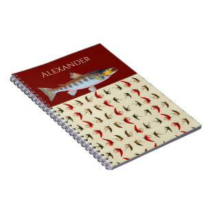 Caderno Espiral Notebook de salmão Russo para Pesca de Voo