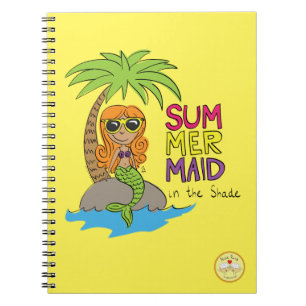 Caderno Espiral Notebook de Sereia de Verão - Amarelo