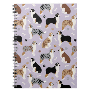 Caderno Espiral Notebook de Shepherd e Paws australiano