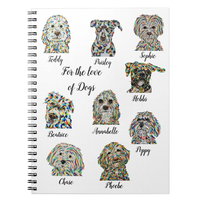 Caderno Espiral Notebook de sobrevoo do cão 6,50" x 8,75" (Frente)