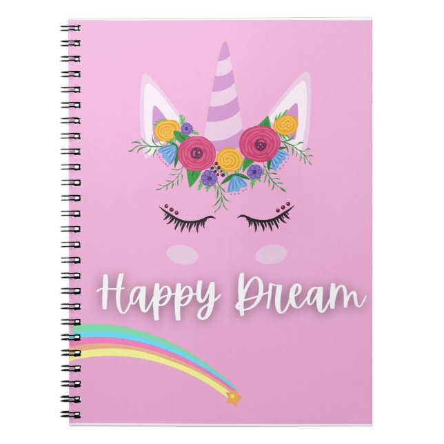 Caderno Espiral notebook de sonho feliz (Frente)