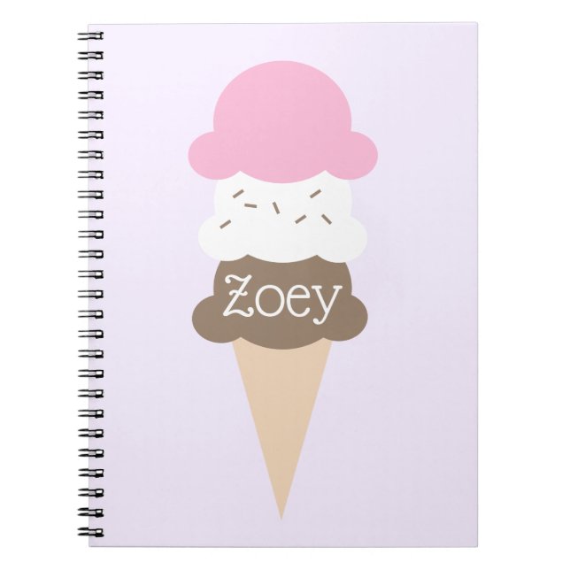 Caderno Espiral Notebook de Sorvete personalizado (Frente)