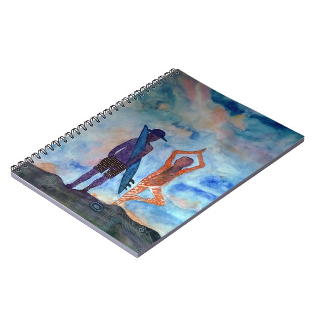 Caderno Espiral Notebook de surf Yoga Summer Photo (80 Páginas B&W (Left Side)