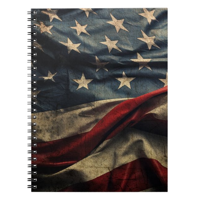 Caderno Espiral Notebook de Tecido de Onda de Sinalizador American (Frente)