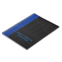 Notebook de textura de couro azul e preto