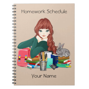 Caderno Espiral Notebook de trabalho doméstico escolar