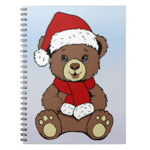 Notebook De Urso De Teddy Natal 6,5 x 8,75 Polegad