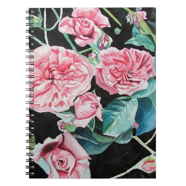 Caderno Espiral Notebook de Vazio de Rosas Rosa Muito Velho (Frente)