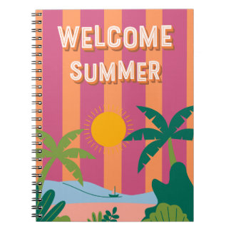 Caderno Espiral Notebook de verão de boas-vindas