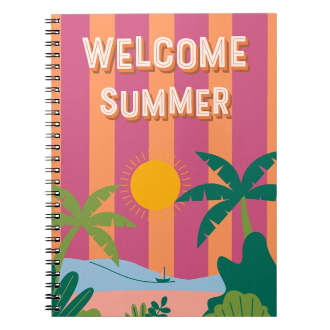 Caderno Espiral Notebook de verão de boas-vindas (Frente)