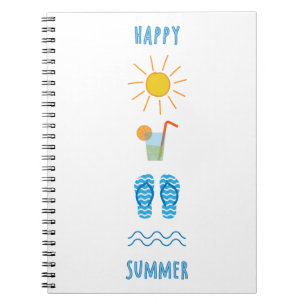 Caderno Espiral Notebook de Verão feliz
