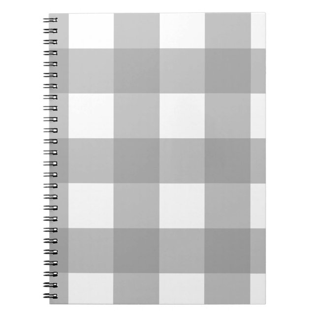 Caderno Espiral Notebook de verificação de cinzas e búfalos branco (Frente)