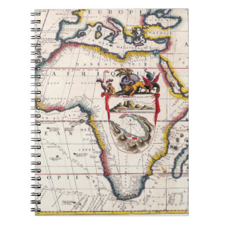 Caderno Espiral Notebook decorativo e antigo mapa africano