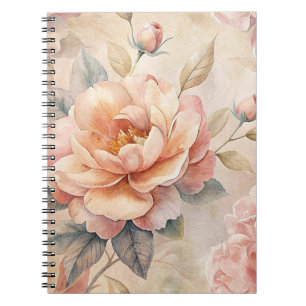 Caderno Espiral Notebook Delicado de Cor Flórida de Tom de Pêssego