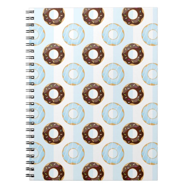 Caderno Espiral Notebook Delicioso Rosquinha Blue Stripes (Frente)