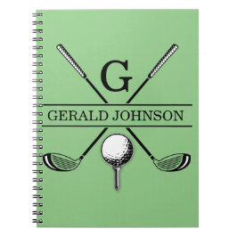 Caderno Espiral Notebook Design Monograma Modelo de Golf