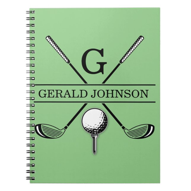 Caderno Espiral Notebook Design Monograma Modelo de Golf (Frente)