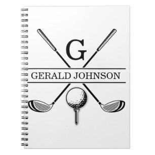 Caderno Espiral Notebook Design Monograma Modelo de Golf