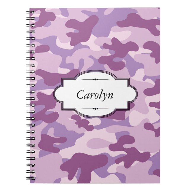 Caderno Espiral Notebook Design Purple Camo Personalizado (Frente)