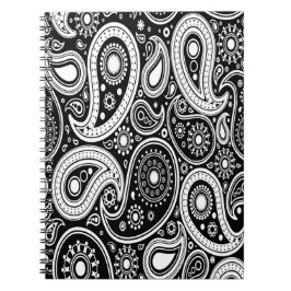 Caderno Espiral Notebook/Diário em preto-e-branco