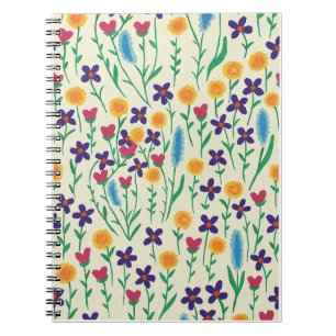 Caderno Espiral Notebook/Diário Floral de Cor Floral Brilhante