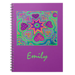 Caderno Espiral Notebook/Diário Mint & Raspberry Heart