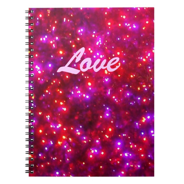 Caderno Espiral Notebook/Diário Rosy Sparkle ' Love' (Frente)