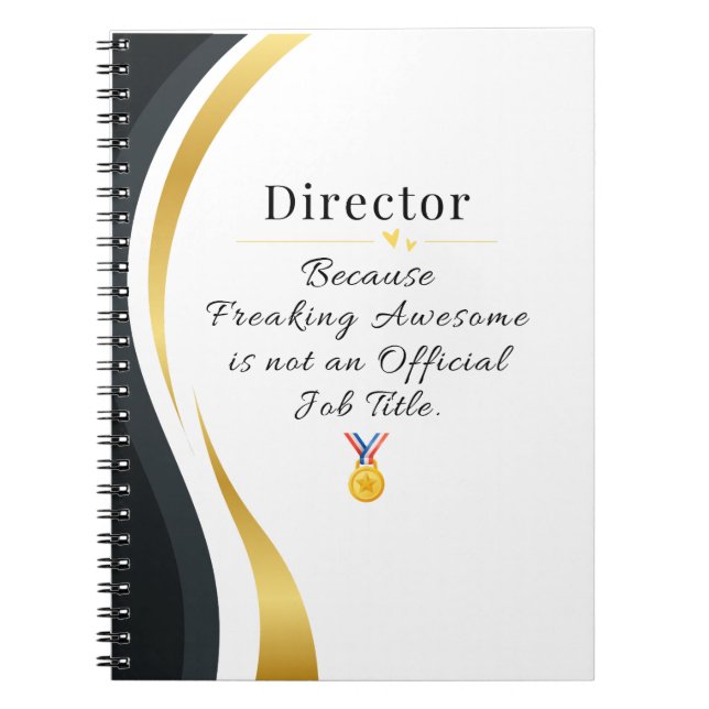 Caderno Espiral Notebook Diretor - Oferta Engraçado de Cargo (Frente)