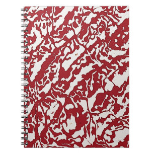 Caderno Espiral Notebook do Designer com Padrão de Abstrato Vermel