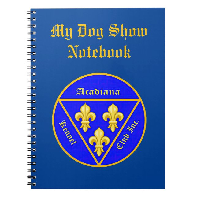 Caderno Espiral Notebook do logotipo Acadiana Kennel Club (Frente)
