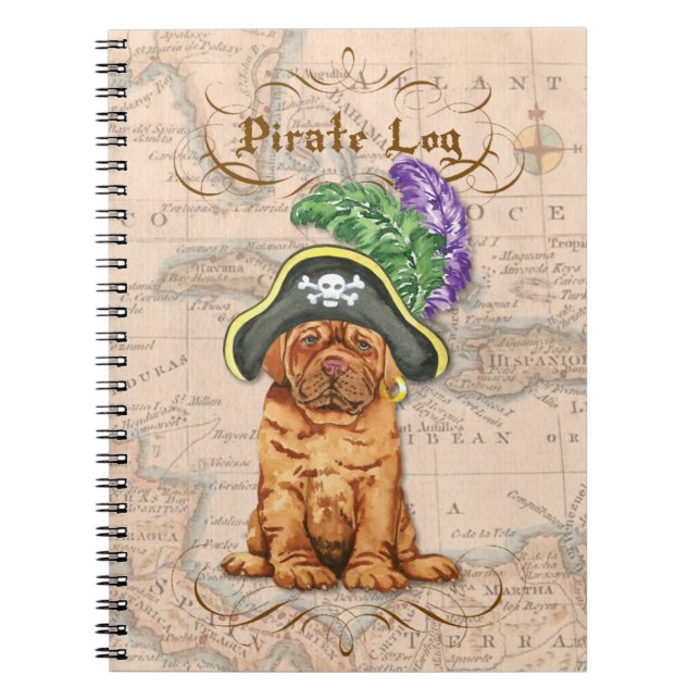 Caderno Espiral Notebook Dogue de Bordeaux Pirate (Frente)