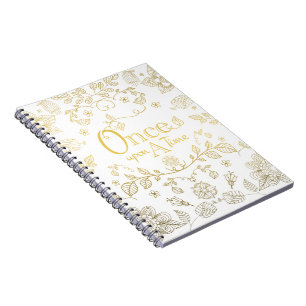 Caderno Espiral Notebook Dourado Uma Vez Por Hora