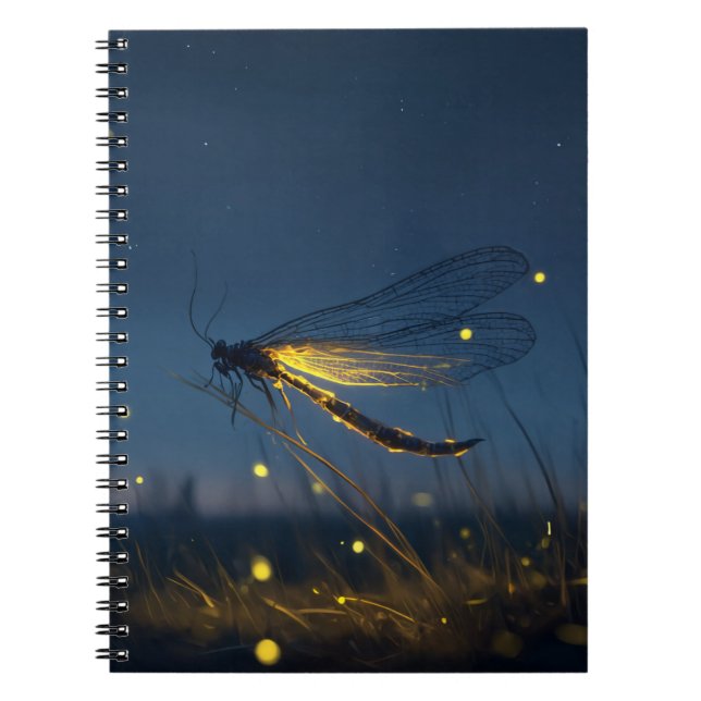 Caderno Espiral Notebook Dragonfly Firefly Noite (Frente)