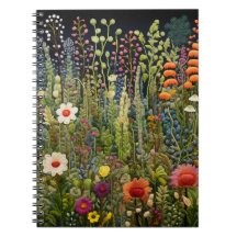 Notebook e Diário bordado no jardim do Herbalist