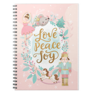 Caderno Espiral Notebook e Diário Nutcracker Ballerina, cor-de-ros