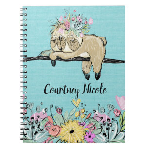 Caderno Espiral Notebook e Diário personalizados preguiçosos