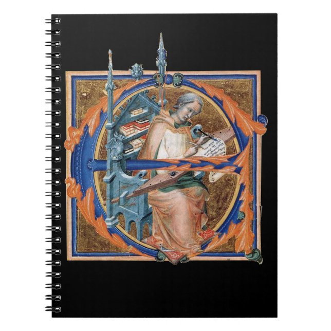 Caderno Espiral Notebook E inicial iluminado (Frente)